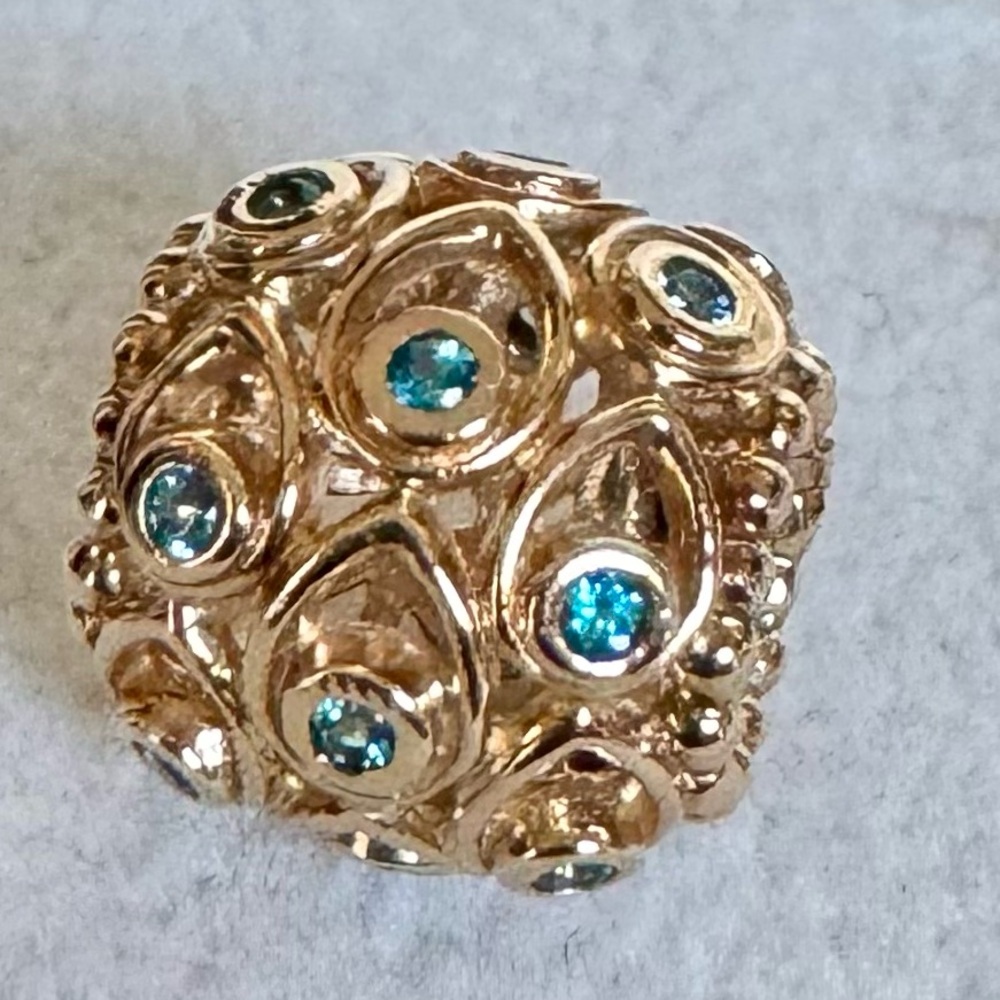 Authentic Pandora Ocean Treasure ALE 585 14K SOLID GOLD SPACER Charm